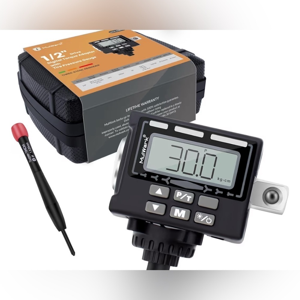 MULWARK 1/2" 3 Color Visual Signal Digital Torque Adapter with Tire Pressure